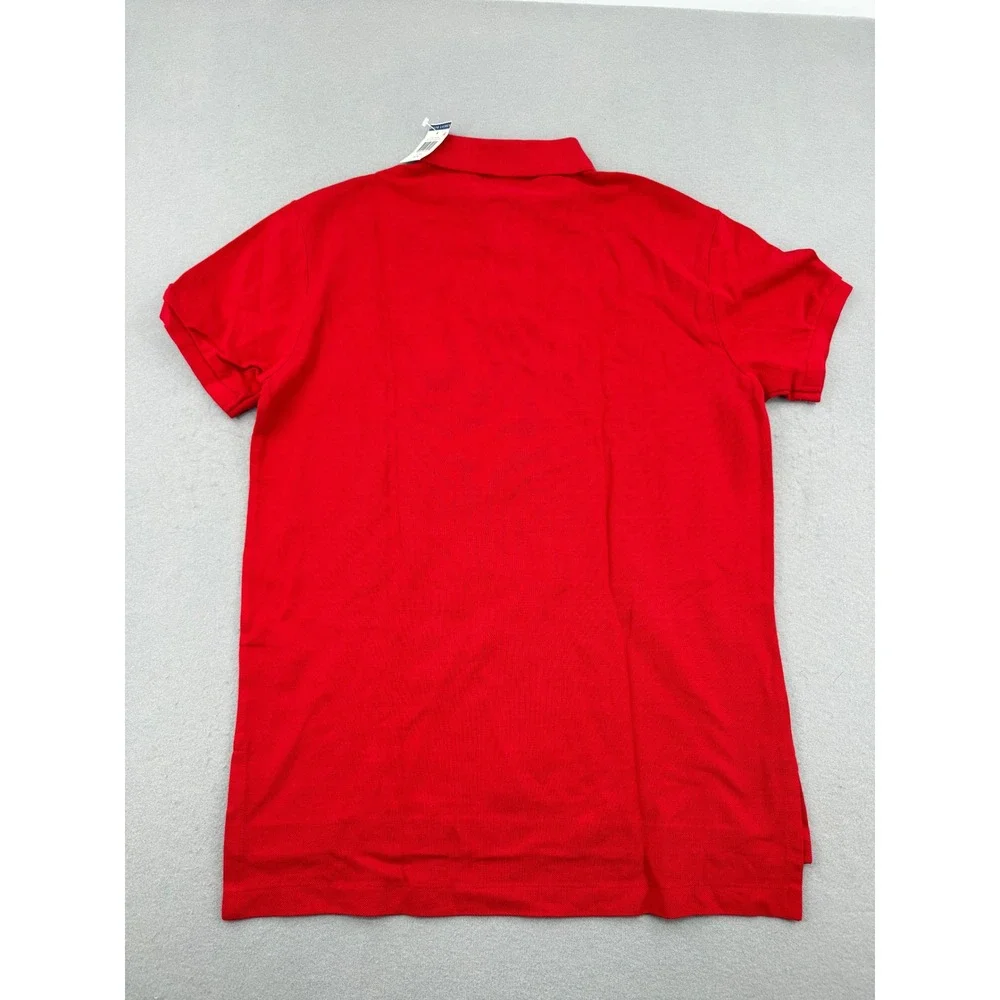 NWT Polo Ralph Lauren Mens M Custom Fit Pique Polo Shirt Red Short Sleeve Preppy